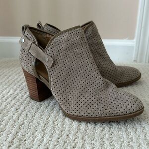Franco Sarto Grey Suede Booties Size 7.5
